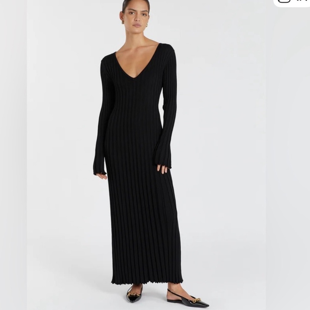 DISSH Elegant Black Long Sleeve Dress